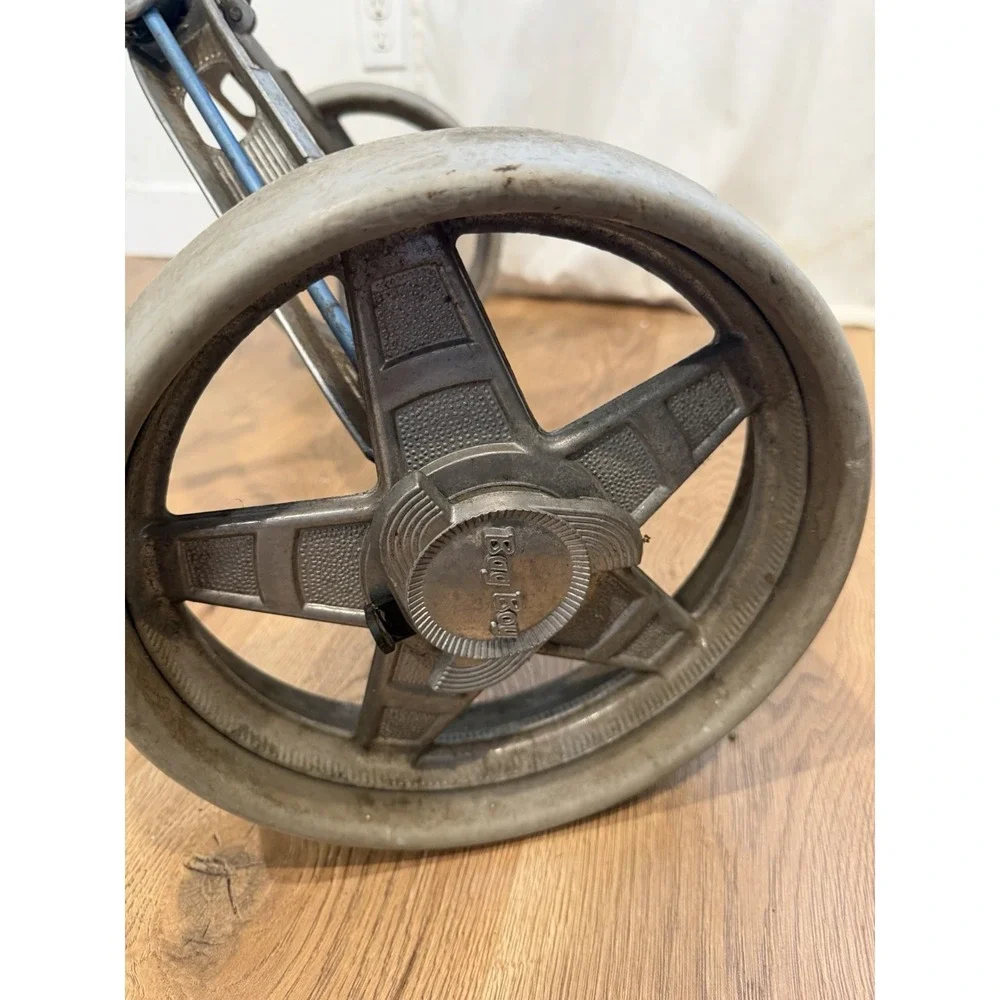 Vintage Browning Bag Boy Collapsible Golf Pull Cart Aluminum Antique Golf Caddy